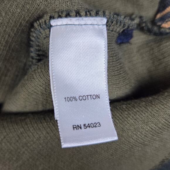 Banana Republic Sweater Mens Size Medium 1/4 Zip Mock Neck Green Stripe - Picture 9 of 12